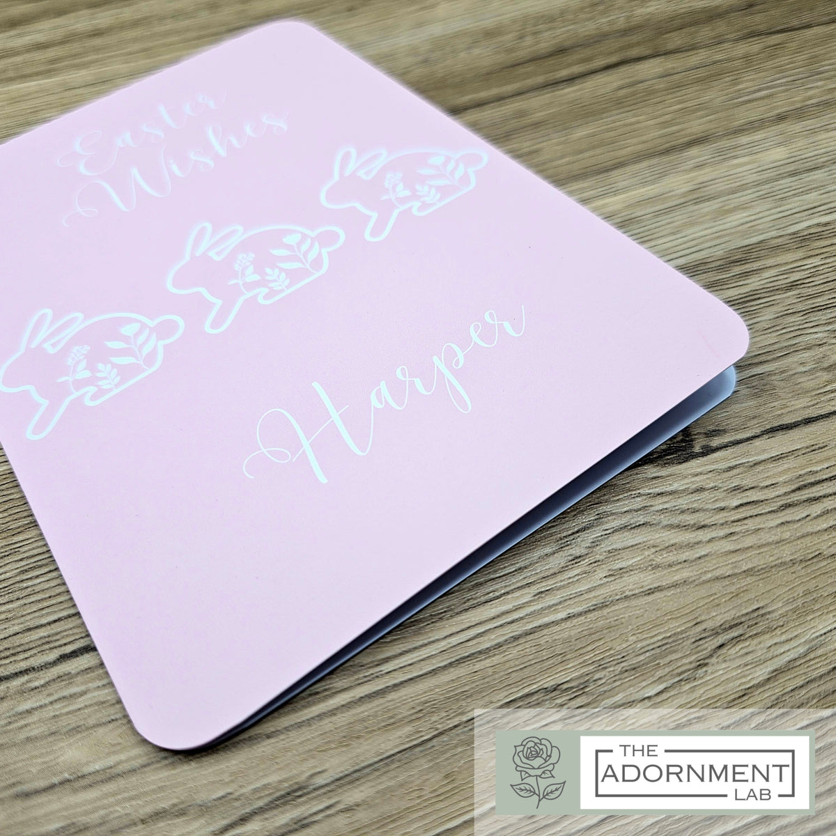 Bunny Bloom - Easter Wishes - Greetings Card - Sage (Personalised)