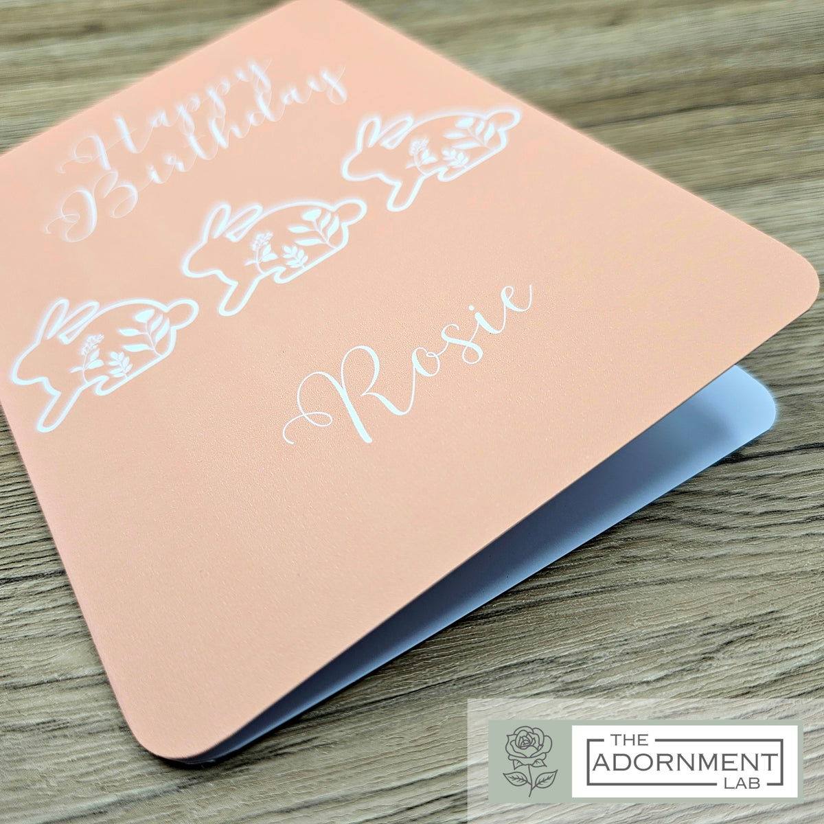 Bunny Bloom - Happy Birthday - Greetings Cards - Sage (Personalised)