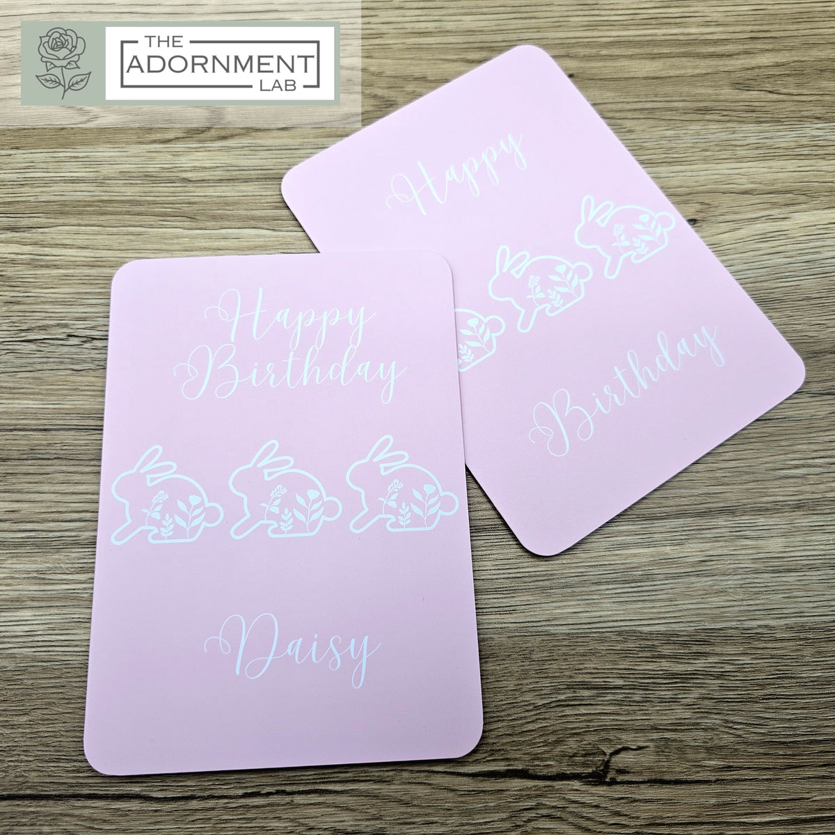 Bunny Bloom - Happy Birthday - Greetings Cards - Sage (Personalised)