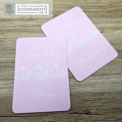 Bunny Bloom - Happy Birthday - Greetings Cards - Sage (Personalised)