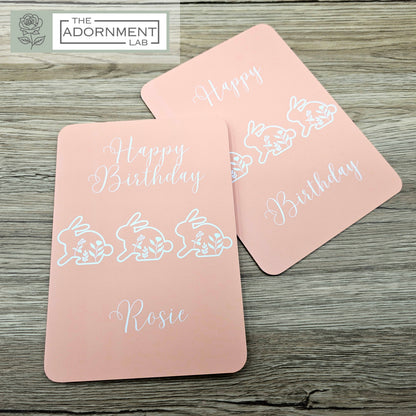 Bunny Bloom - Happy Birthday - Greetings Cards - Pink