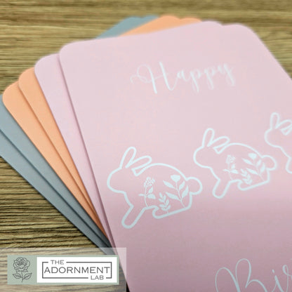 Bunny Bloom - Happy Birthday - Greetings Cards - Pink