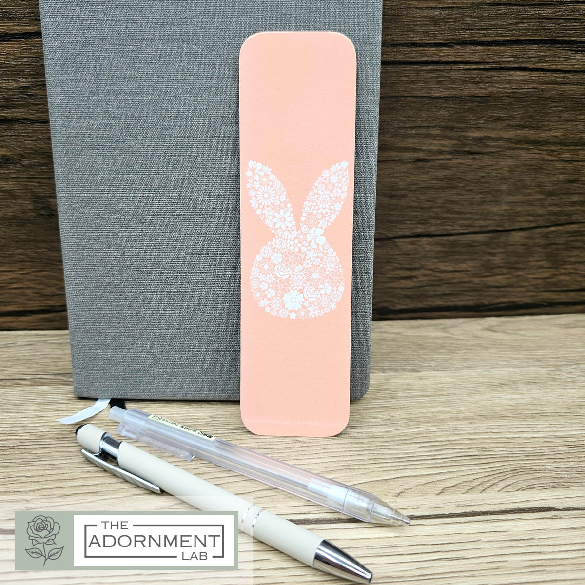 Bunny Bloom - Flat Printed Bookmarks - Peach