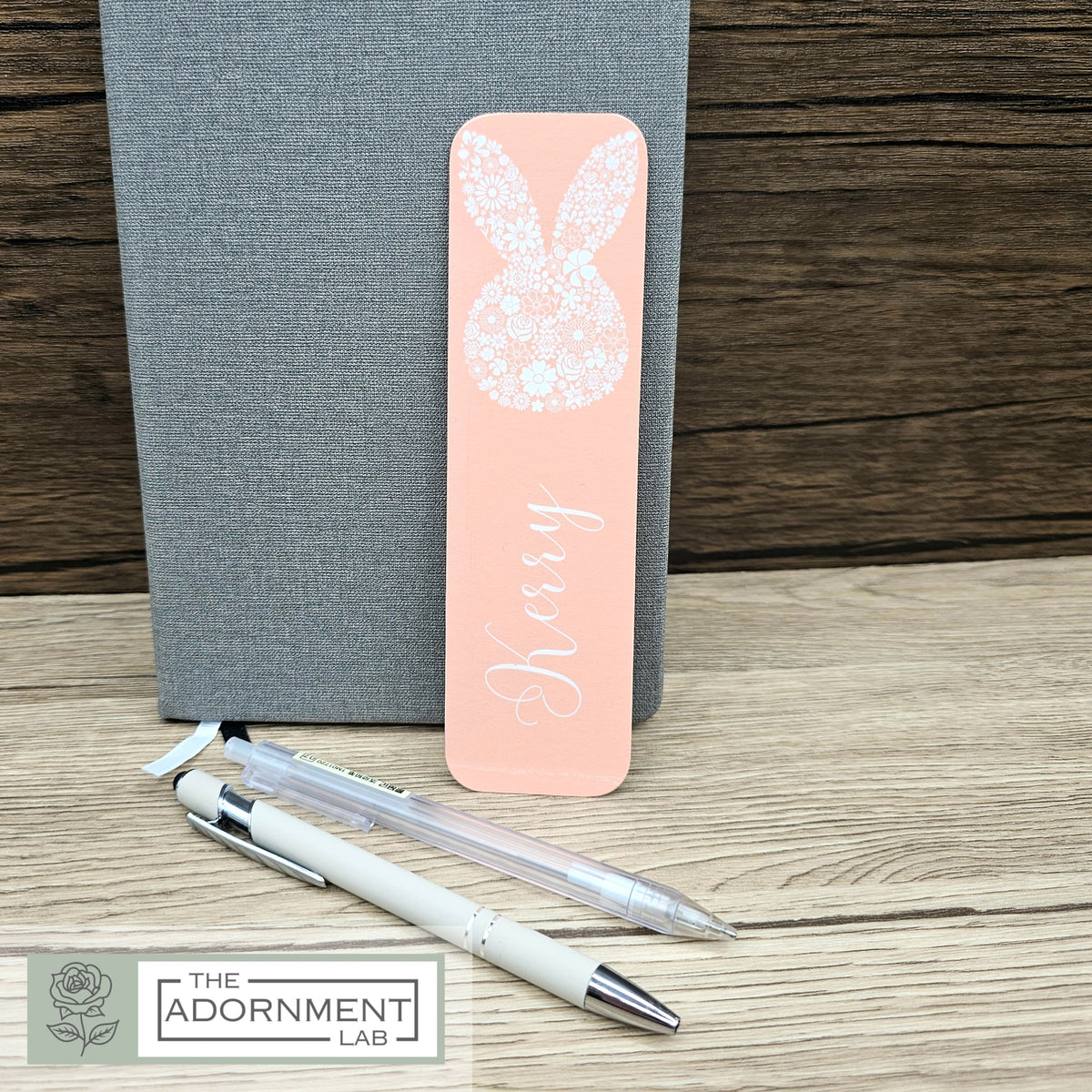 Bunny Bloom - Flat Printed Bookmarks - Peach