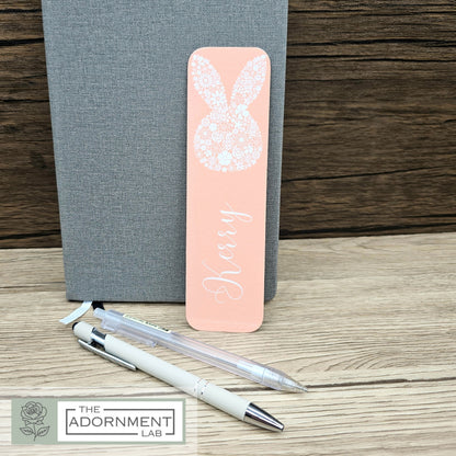 Bunny Bloom - Flat Printed Bookmarks - Peach