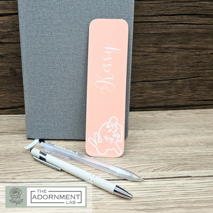 Bunny Bloom - Flat Printed Bookmarks - Peach