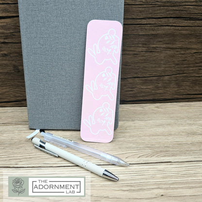 Bunny Bloom - Flat Printed Bookmarks - Peach