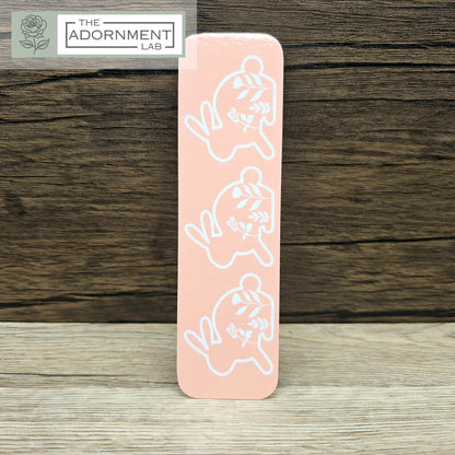 Bunny Bloom - Flat Printed Bookmarks - Peach