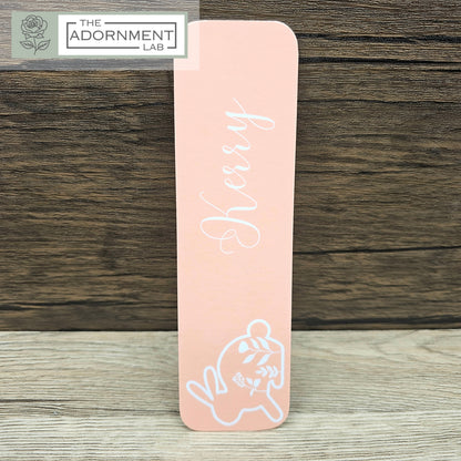 Bunny Bloom - Flat Printed Bookmarks - Peach