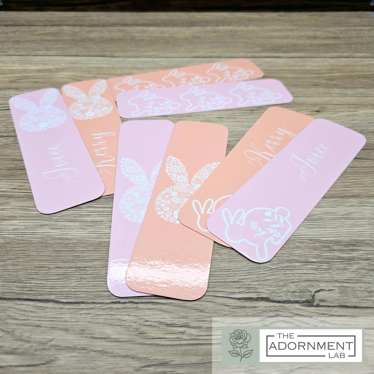 Bunny Bloom - Flat Printed Bookmarks - Peach