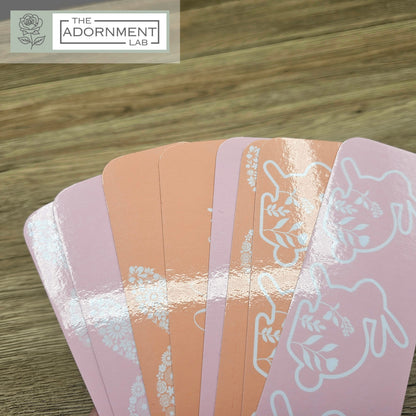Bunny Bloom - Flat Printed Bookmarks - Peach