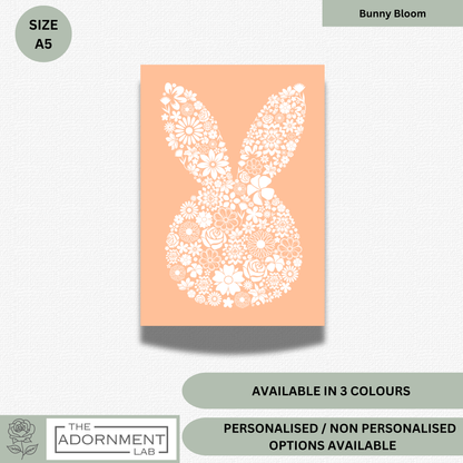 Bunny Bloom Silhouette - A5 Art Print - Peach