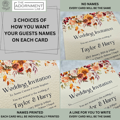 Autumn Fall Flowers Design - Invitations