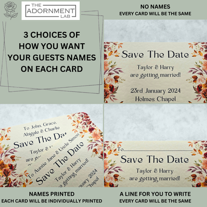 Autumn Fall Flowers Design - Save The Date