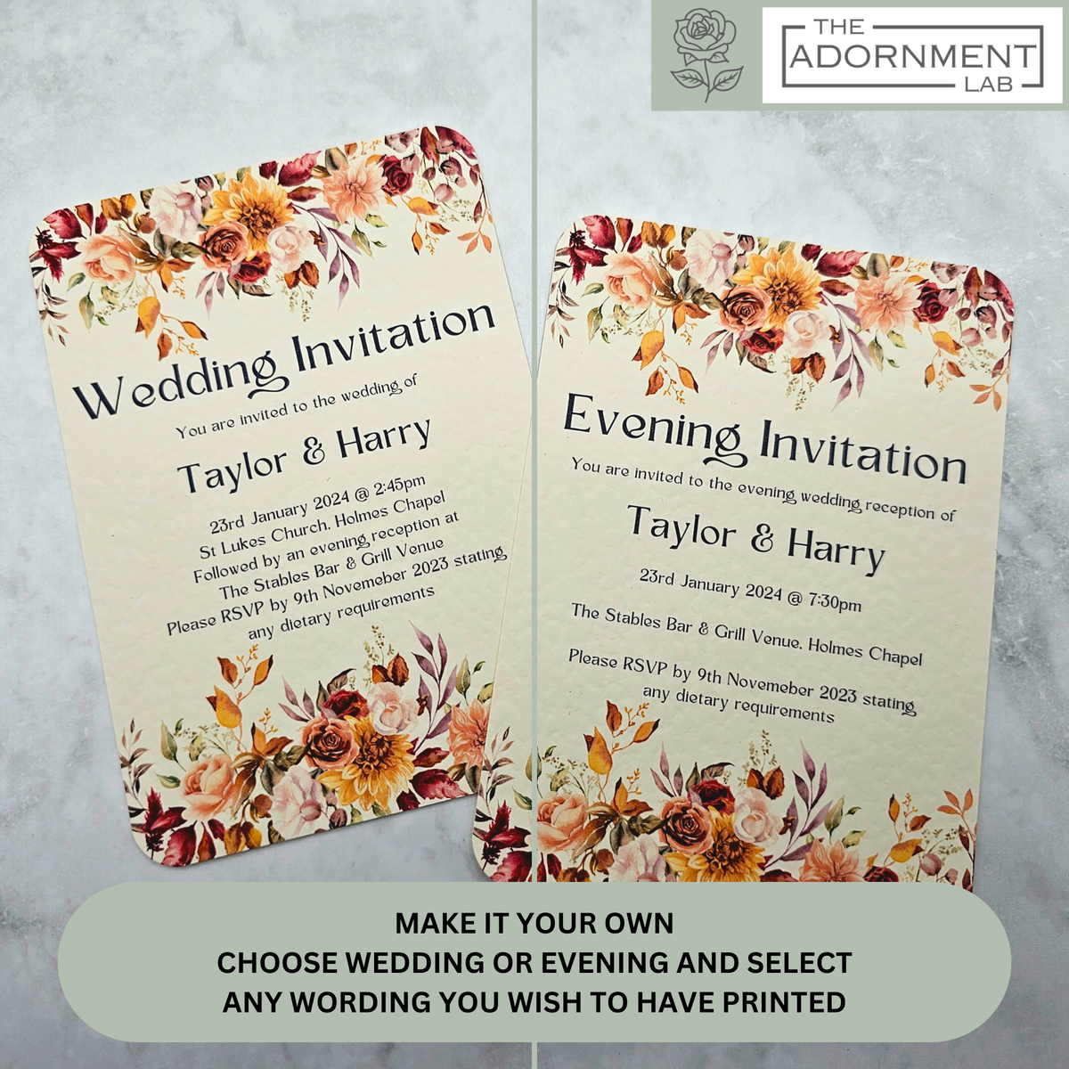 Autumn Fall Flowers Design - Invitations