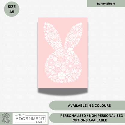 Bunny Bloom Silhouette - A5 Art Print - Pink