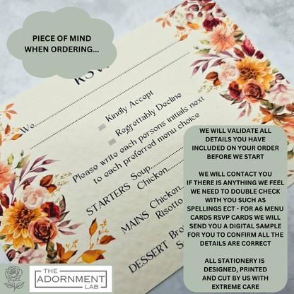 Autumn Fall Flowers Design - A7 RSVP