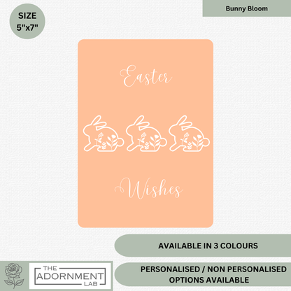 Bunny Bloom - Easter Wishes - Greetings Card - Peach