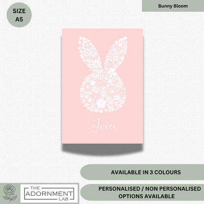 Bunny Bloom Silhouette - A5 Art Print - Pink (Personalised)