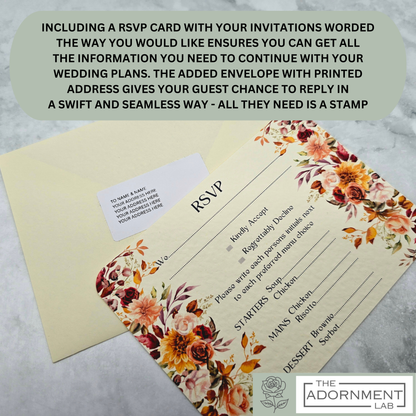 Autumn Fall Flowers Design - A7 RSVP