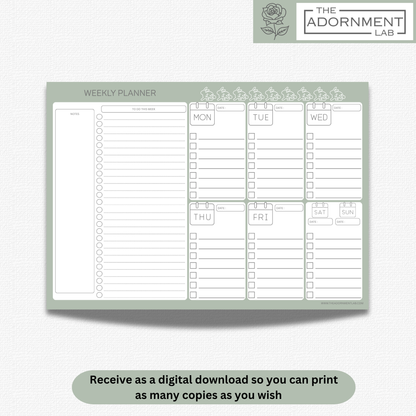 Bunny Bloom - A4 Digital Printable Monthly Planners - Sage