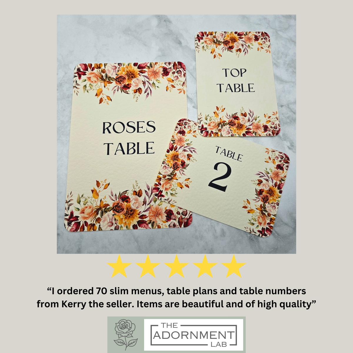Autumn Fall Flowers Design - Table Name Cards