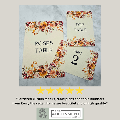 Autumn Fall Flowers Design - Table Name Cards