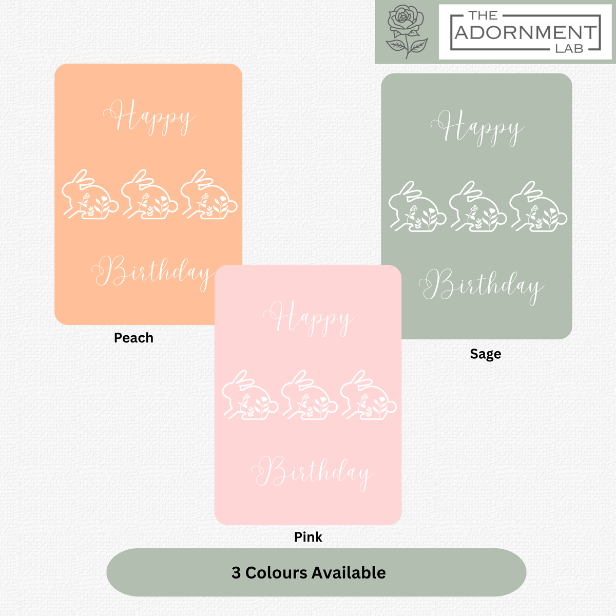 Bunny Bloom - Happy Birthday - Greetings Cards - Pink