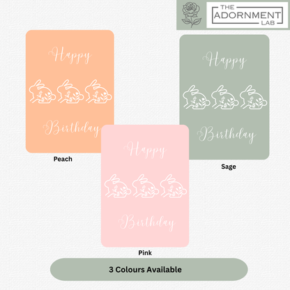 Bunny Bloom - Happy Birthday - Greetings Cards - Pink