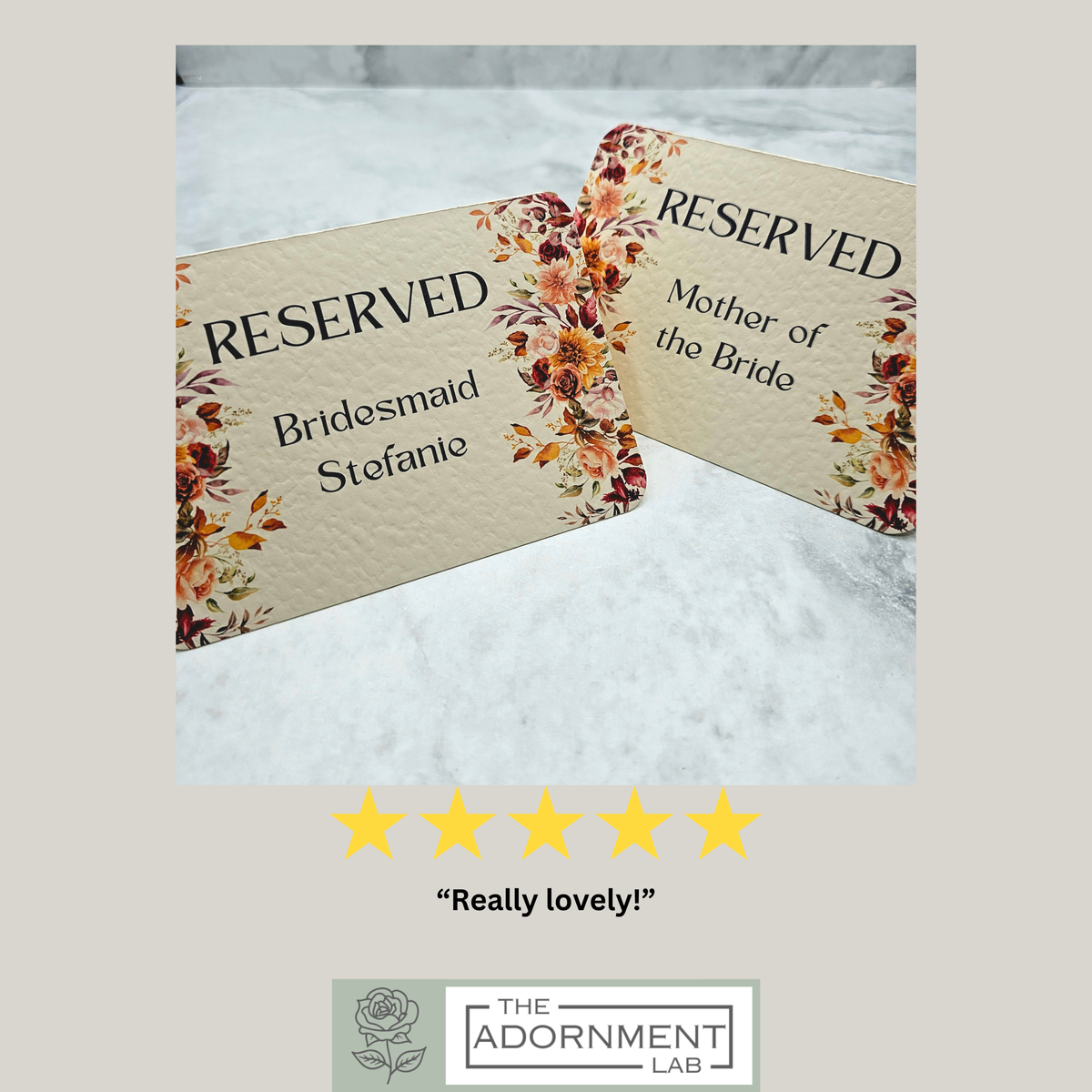 Autumn Fall Flowers Design - Reserved Seat Cards