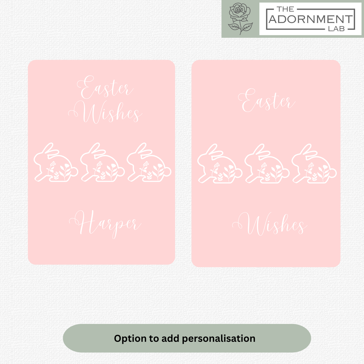 Bunny Bloom - Easter Wishes - Greetings Card - Pink