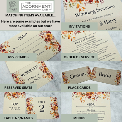 Autumn Fall Flowers Design - Save The Date